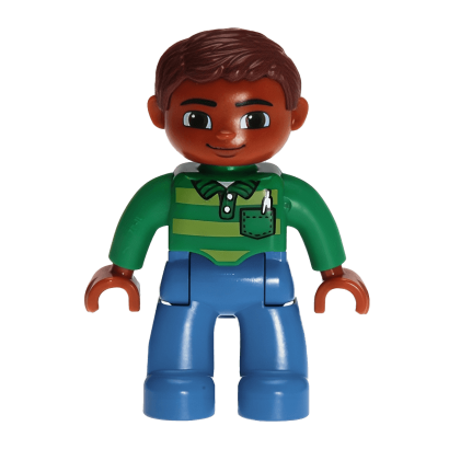 Фигурка Lego Boy Blue Legs Green Top Duplo 47394pb191 Б/У - Retromagaz