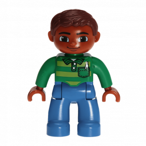 Фигурка Lego Boy Blue Legs Green Top Duplo 47394pb191 Б/У - Retromagaz