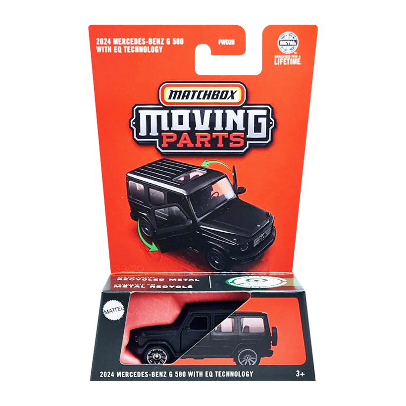 Тематическая Машинка Matchbox 2024 Mercedes-Benz G 580 With EQ Technology Moving Parts 1:64 JBW92 Black - Retromagaz