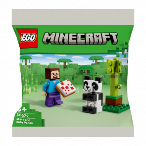 Конструктор Lego Фігурка Steve and Baby Panda Minecraft 30672 min009 Новий