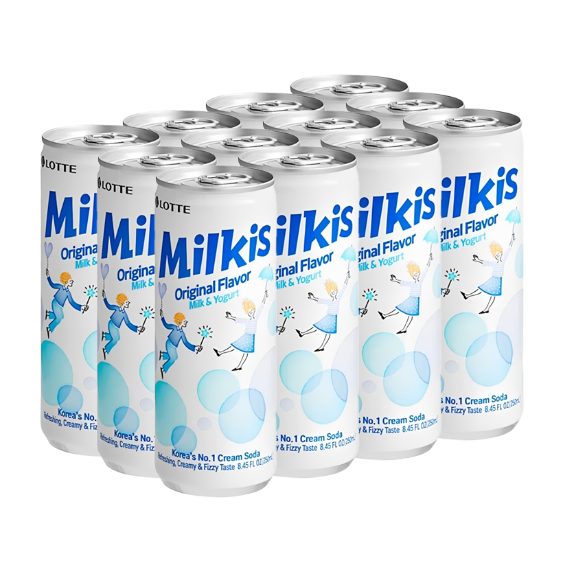 Набор Напиток 12шт Lotte Milkis Газированный Молочный Original 250ml - Retromagaz