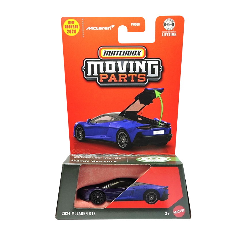 Тематическая Машинка Matchbox 2024 McLaren GTS Moving Parts 1:64 JHV28 Purple - Retromagaz