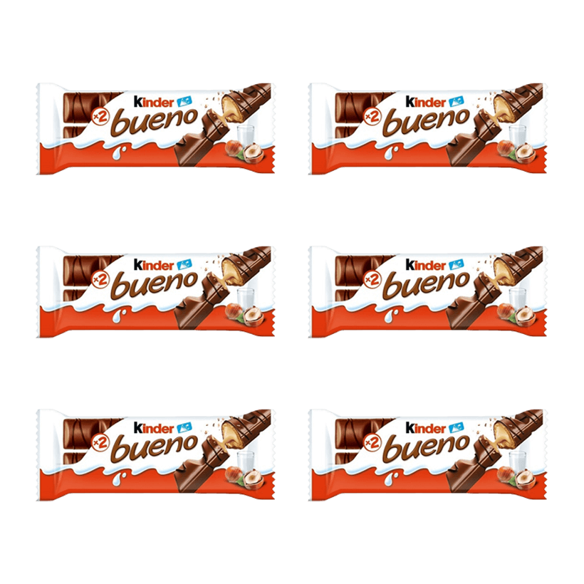 Набір Батончик 6шт Kinder Bueno 2 Pieces 43g - Retromagaz