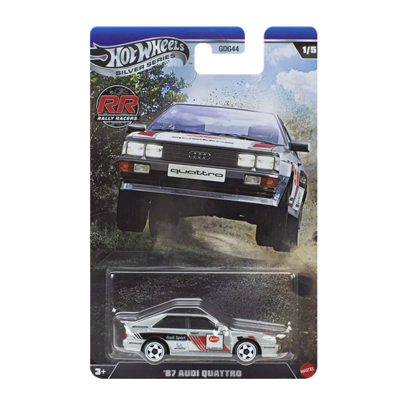 Тематична Машинка Hot Wheels '87 Audi quattro Rally Champs 1:64 JKX61 Silver - Retromagaz