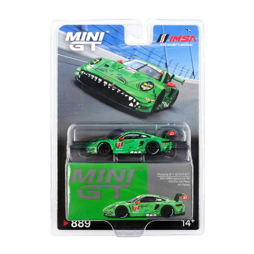 Машинка Premium MINI GT Porsche 911 GT3 R #80 2023 IMSA Sebring 12Hr 1:64 MGT00713-MJ Green - Retromagaz