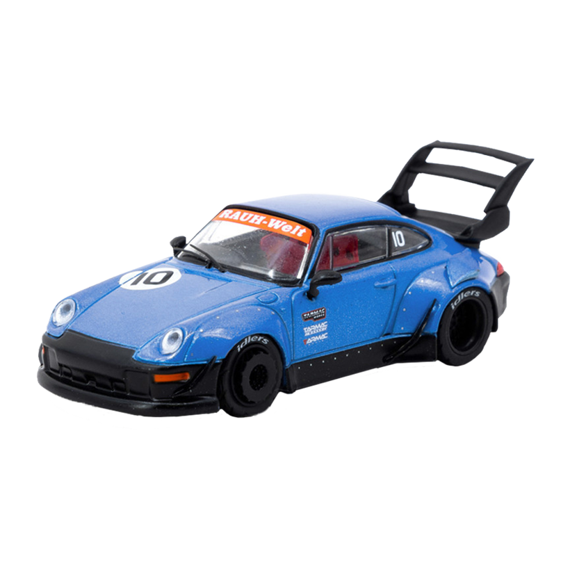 Машинка Premium Tarmac Works Porsche RWB 993 10th Anniversary Diecast Scale Model Car 1:64 T64-TL017-10TH Blue - Retromagaz
