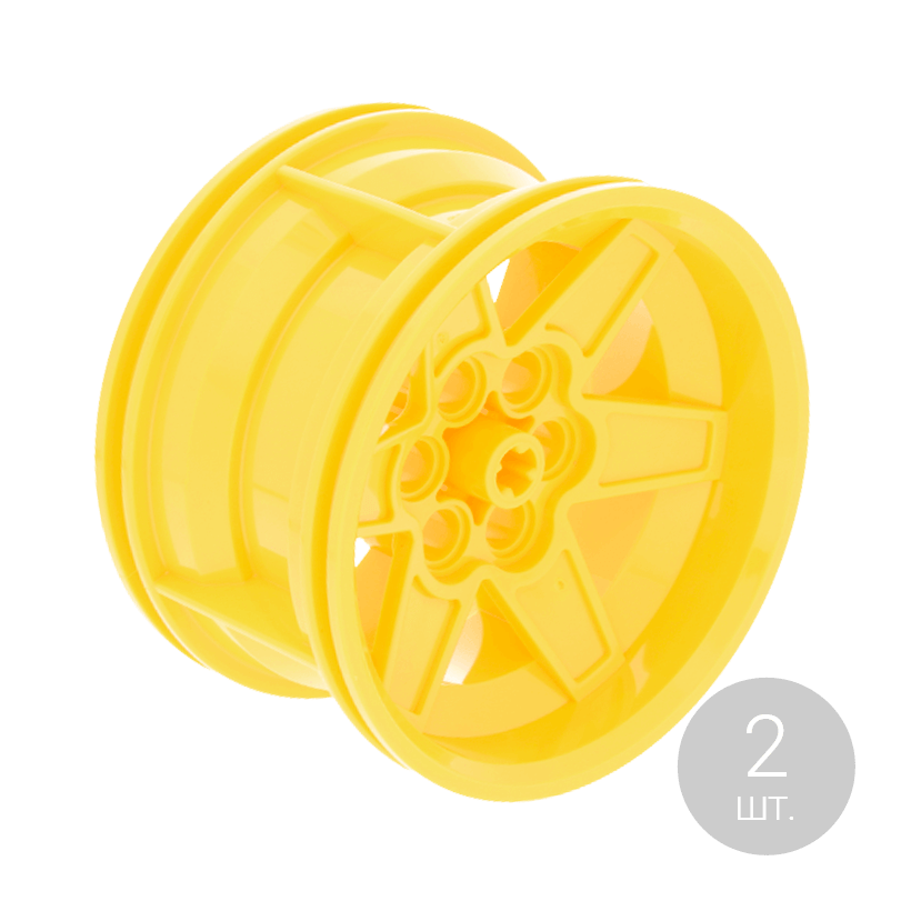 Колесо Lego Диск Technic Racing Medium 6 Pin Holes 56mm D. x 34mm 15038 51150 6065490 6276852 Yellow Б/У - Retromagaz