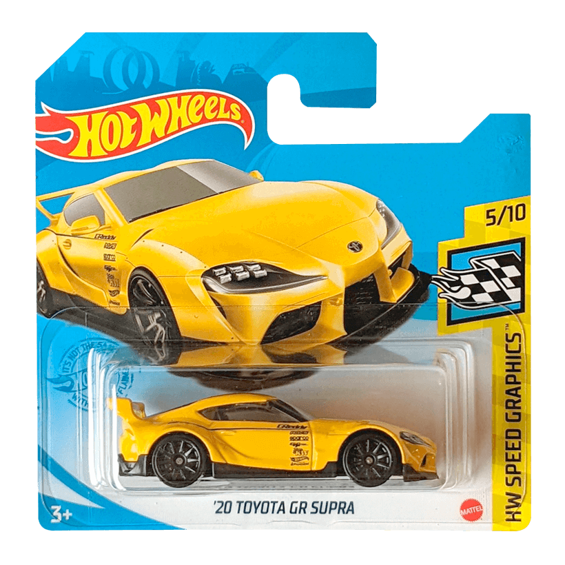 Машинка Базовая Hot Wheels '20 Toyota GR Supra Speed Graphics 1:64 GTB76 Yellow - Retromagaz