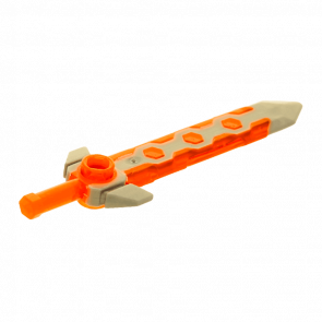 Зброя Lego Long with Flat Silver Tip Меч 24108c01 6131162 Trans-Neon Orange Б/У