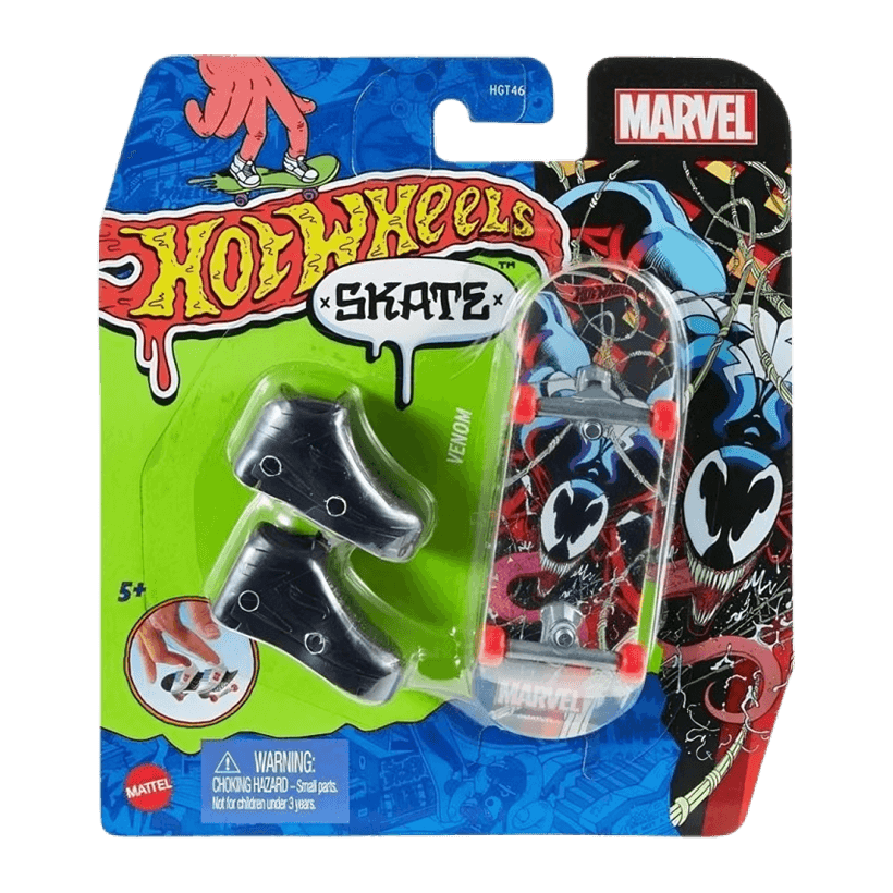 Скейт та Взуття для Пальчиків Hot Wheels Venom Marvel 1:64 HNG25 Black - Retromagaz