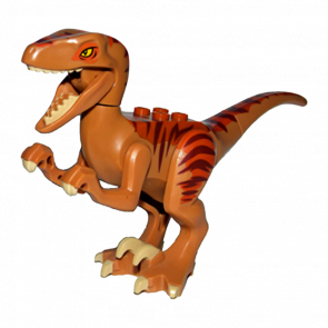 Фігурка Lego Динозавр Dinosaur Raptor Velociraptor with Dark Orange Back Animals Raptor03 Medium Nougat Б/У - Retromagaz