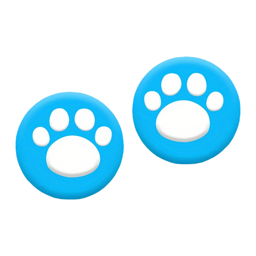 Накладки на Стики 2шт RMC Cat Paw PlayStation 5 4 3 2 1 Xbox Series One 360 Switch 2 White Blue - Retromagaz