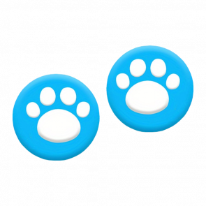 Накладки на Стики 2шт RMC Cat Paw PlayStation 5 4 3 2 1 Xbox Series One 360 Switch 2 White Blue - Retromagaz