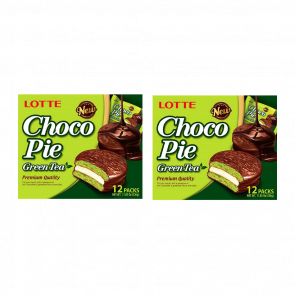 Набор Пирожные 2шт Lotte Чокопай Зеленый Чай Choco Pie Green Tea (12 Пирожных) 336g Набор Пирожные 2шт Lotte Чокопай Зеленый Чай Choco Pie Green Tea (12 Пирожных) 336g - Retromagaz