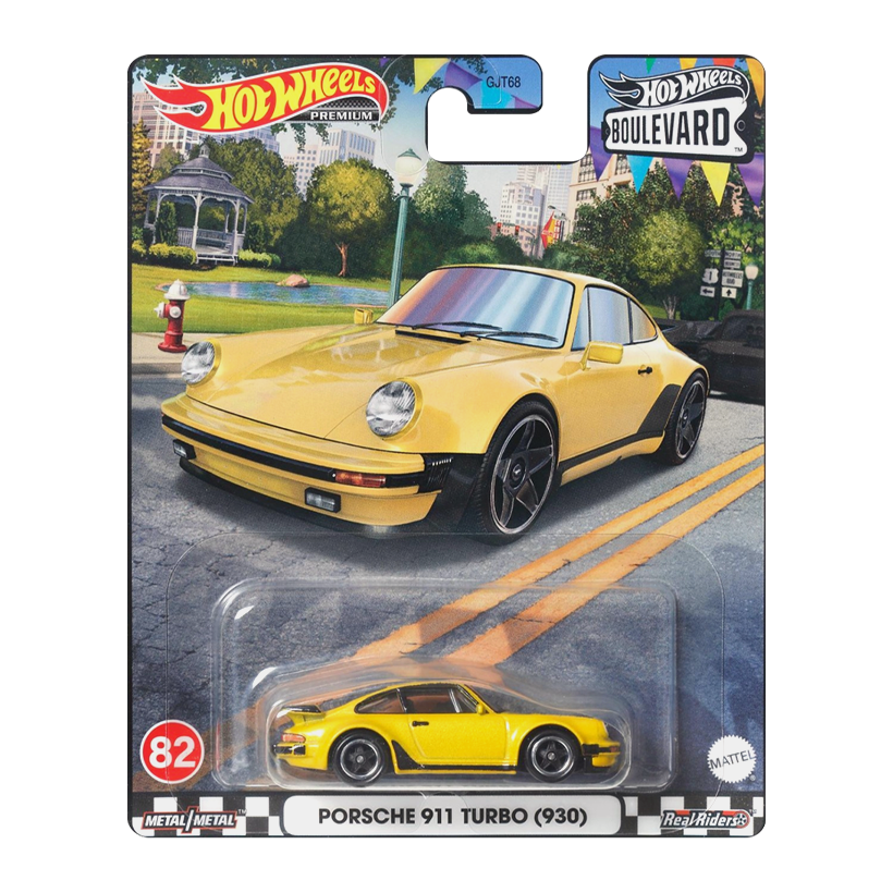 Машинка Premium Hot Wheels Porsche Porsche 911 Turbo (930) Boulevard 1:64 GJT68/HKF34 Yellow - Retromagaz