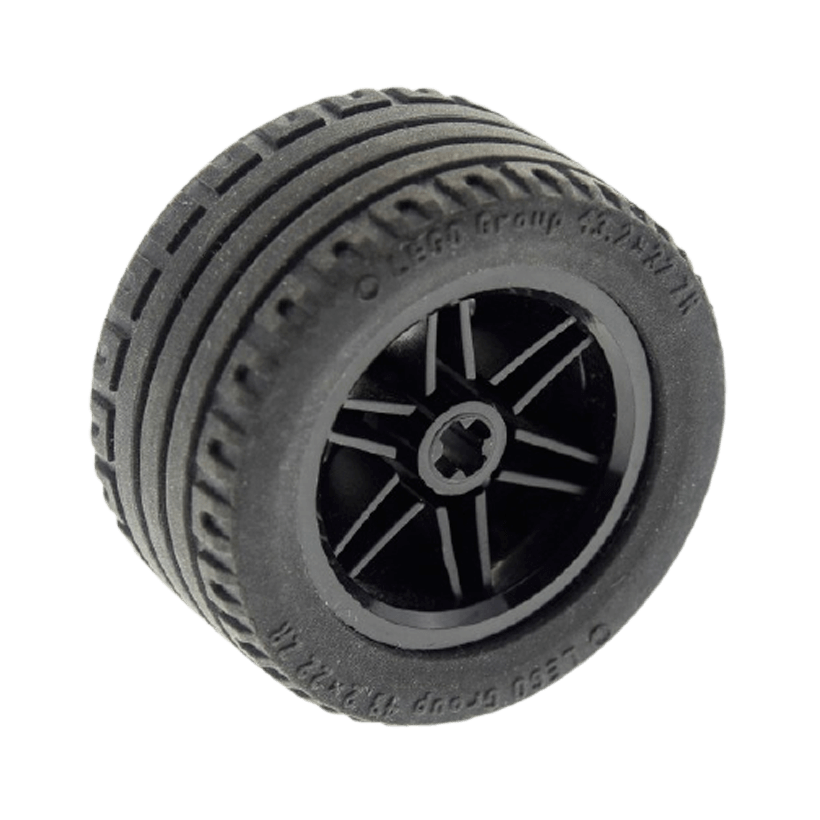 Колесо 4шт Lego Збірне 30.4mm D. x 20mm 56145c01 4299389 44309 4184286 Black Б/У - Retromagaz