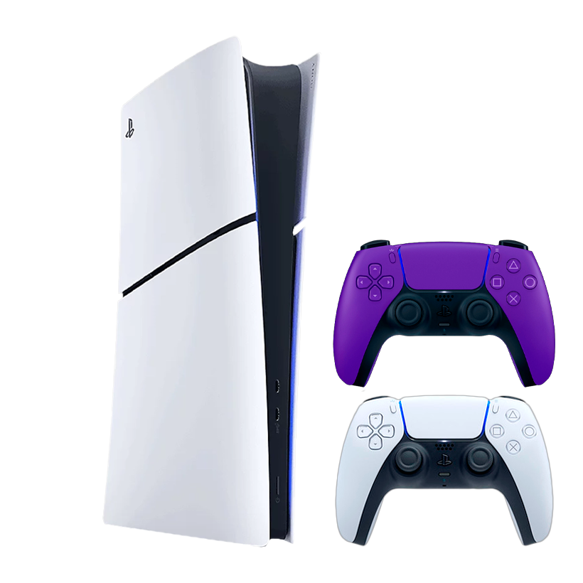 Набор Консоль Sony PlayStation 5 Slim Digital Edition 825GB White Новый  + Геймпад Беспроводной DualSense Purple - Retromagaz