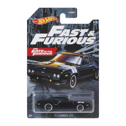 Тематична Машинка Hot Wheels '71 Plymouth GTX Fast & Furious 1:64 GRP57 Black - Retromagaz