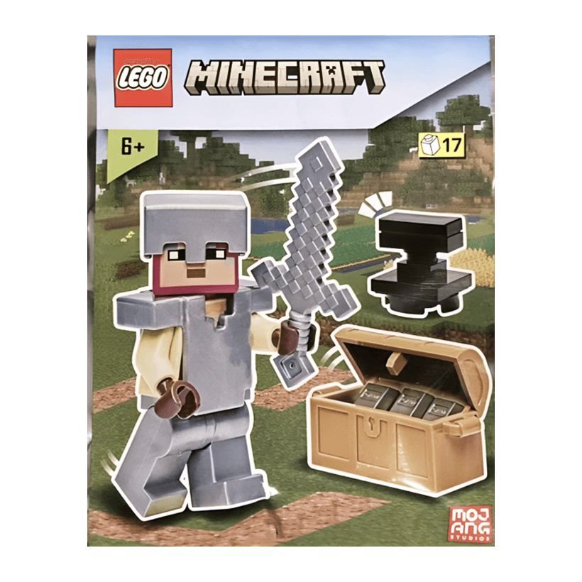 Конструктор Lego Фигурка Knight with Chest and Anvil Foil Pack Foil Pack Minecraft 662309 min146 Новый - Retromagaz