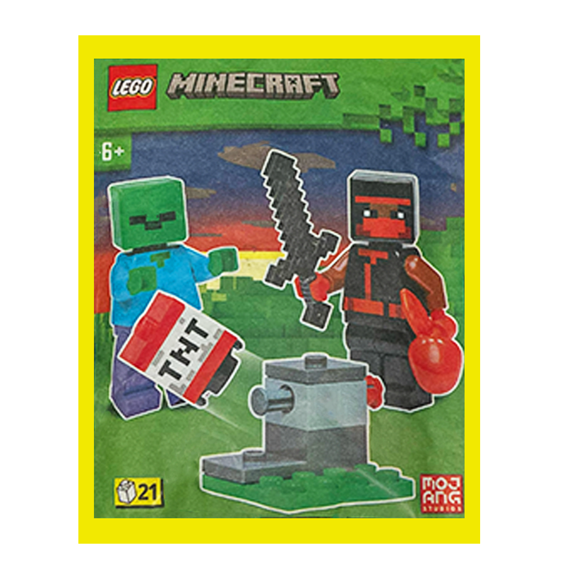 Конструктор Lego Фигурка Ninja, Zombie and TNT Launcher Paper Bag Minecraft 662304 min112 min010 Новый - Retromagaz