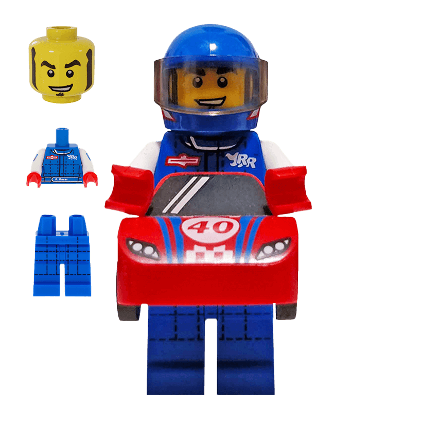 Фігурка Lego Series 18 Race Car Guy Collectible Minifigures col18-13 col324 Б/У - Retromagaz