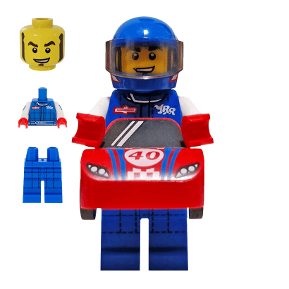 Фігурка Lego Race Car Guy Collectible Minifigures Series 18 col324 Б/У - Retromagaz