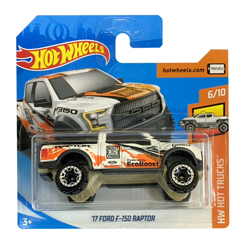 Машинка Базова Hot Wheels '17 Ford F-150 Raptor Hot Trucks 1:64 FJW59 White - Retromagaz