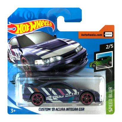 Машинка Базовая Hot Wheels Custom '01 Acura Integra GSR Speed Blur 1:64 GHD33 Purple - Retromagaz