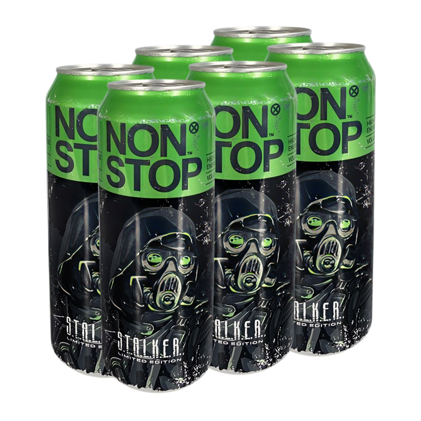 Набор Напиток Энергетический 6шт Non Stop Stalker 2 Green 500ml - Retromagaz