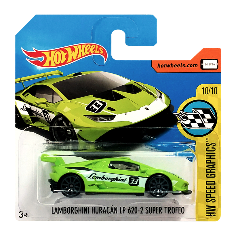 Машинка Базова Hot Wheels Lamborghini Huracan LP 620-2 Super Trofeo Speed Graphics 1:64 DVB64 Green - Retromagaz