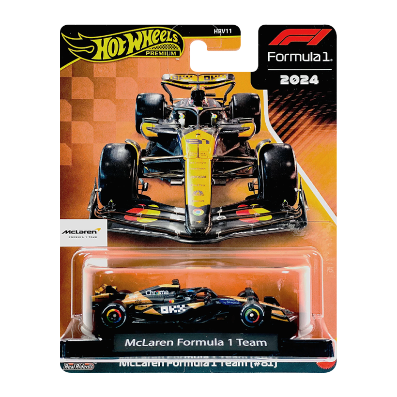 Машинка Premium Hot Wheels McLaren Formula 1 Team (#81) 1:64 JBM25 Orange - Retromagaz