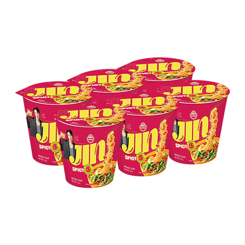 Набор Лапша 6шт Ottogi Jin Ramen в Стаканчике Острая 65g - Retromagaz