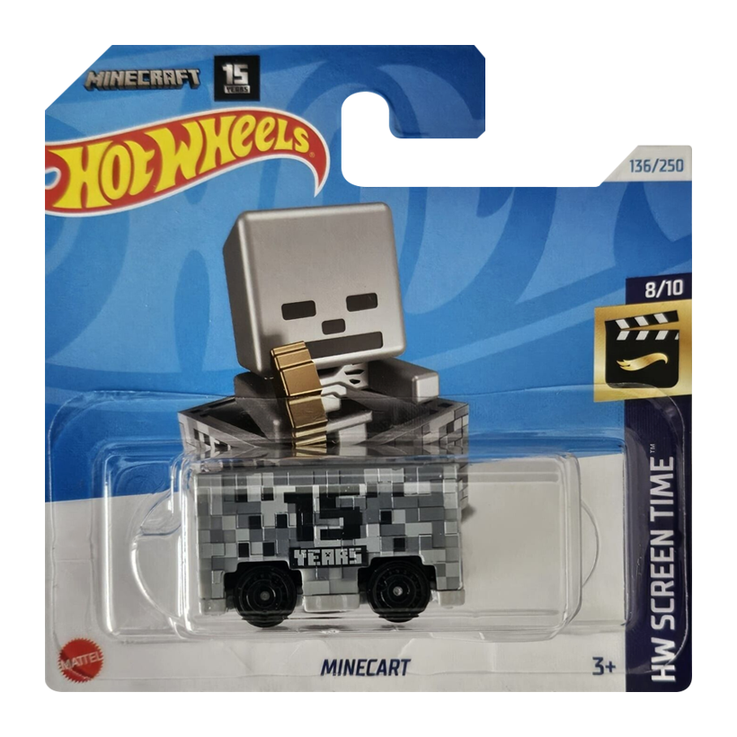Машинка Базова Hot Wheels Minecraft Screen Time 1:64 HTB38 Grey - Retromagaz