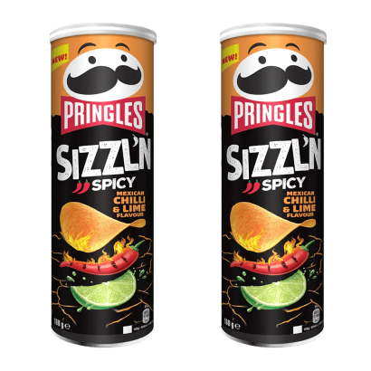 Набір Чипси 1шт 2шт Pringles Flame Mexican Chilli & Lime 160g 5053990173099 - Retromagaz