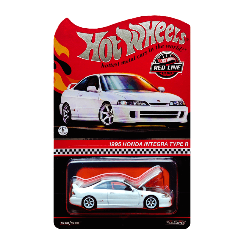 Машинка Premium Hot Wheels 1995 Honda Integra Type R Red Line Club RLC 1:64 HMY22 White - Retromagaz