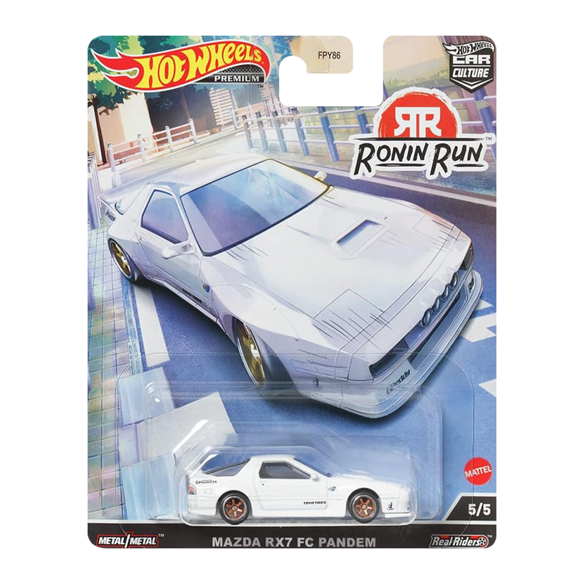 Машинка Premium Hot Wheels Mazda RX7 FC Pandem Ronin Run 1:64 HCJ86 White - Retromagaz