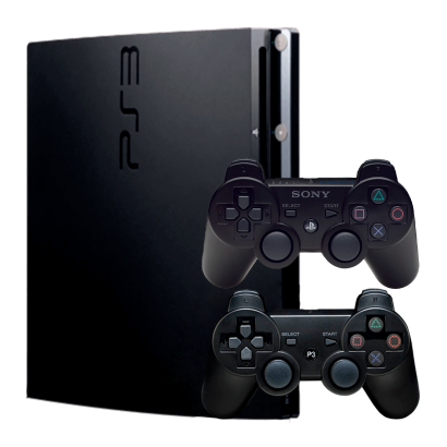 Набір Консоль Sony PlayStation 3 Slim 120GB Black Б/У  + Геймпад Бездротовий DualShock 3 - Retromagaz