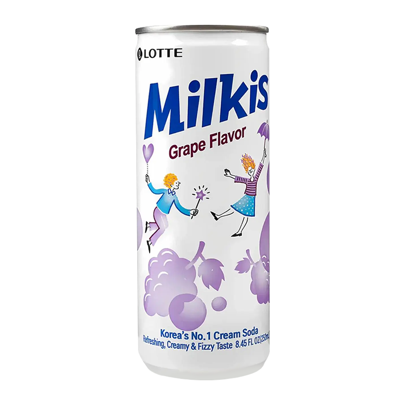 Напиток Lotte Milkis Газированный Молочный Виноград 250ml - Retromagaz