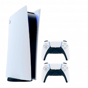 Набор Консоль Sony PlayStation 5 Digital Edition 825GB White Б/У  + Геймпад Беспроводной DualSense - Retromagaz