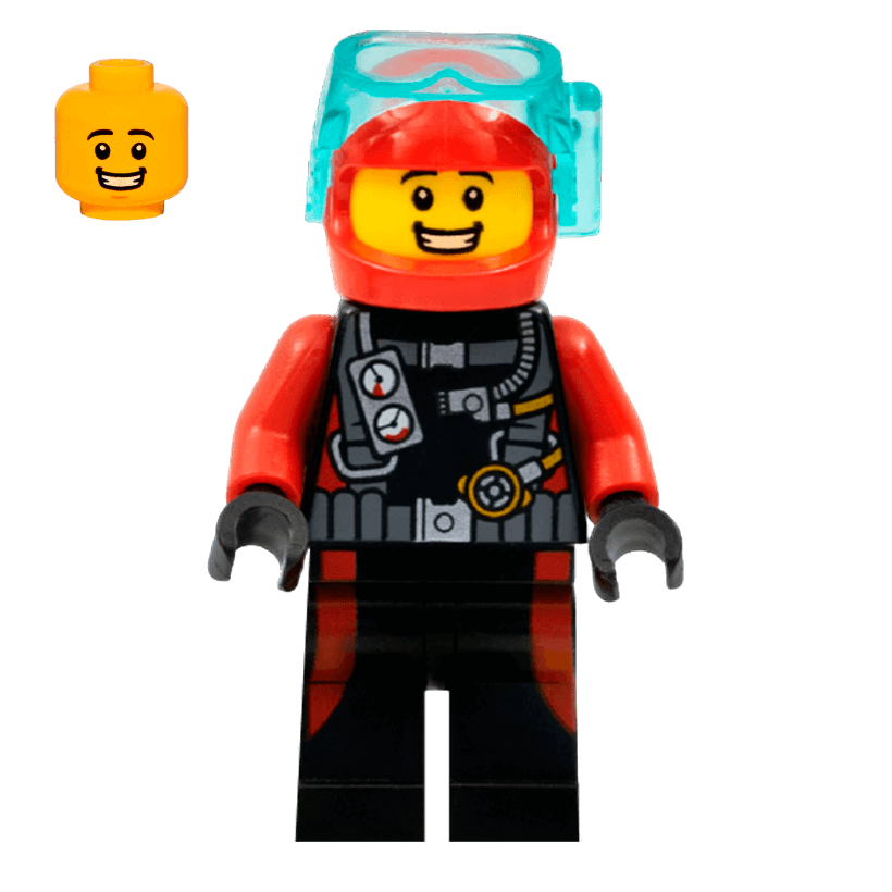 Фігурка Lego Deep Sea Explorers 973pb2015 Beachgoer Scuba Diver City cty0764 Б/У - Retromagaz
