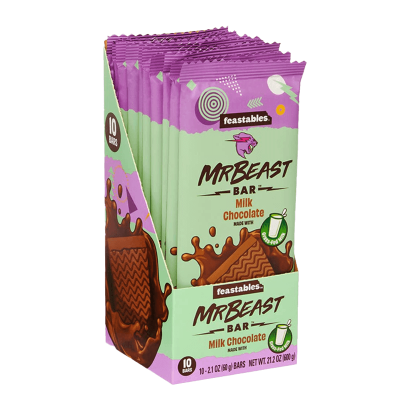 Набір Шоколад Молочний MrBeast Молочний Feastables 60g 10шт - Retromagaz