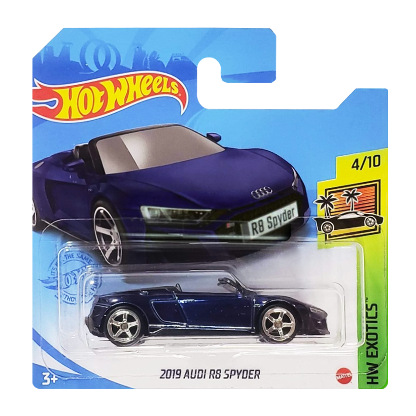 Машинка Базова Hot Wheels 2019 Audi R8 Spyder Super Treasure Hunt STH Exotics 1:64 GTD01 Blue - Retromagaz
