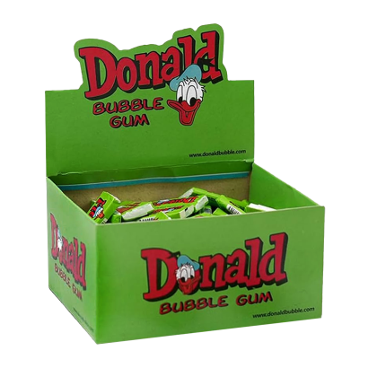 Набор Жевательная Резинка Donald Bubble Gum Green 4,5g 100шт - Retromagaz