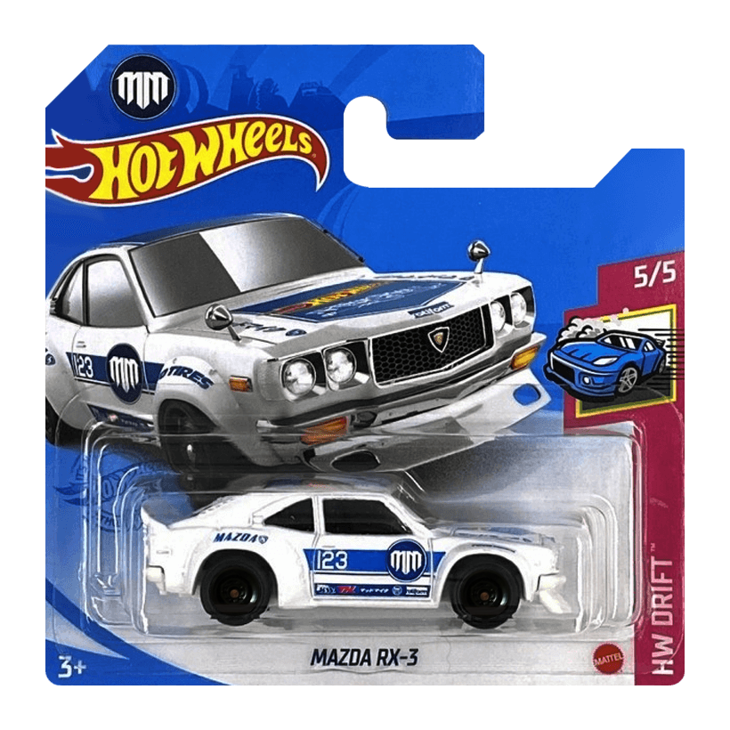 Машинка Базовая Hot Wheels Mazda RX-3 Super Treasure Hunt STH Drift 1:64 GTD00 White - Retromagaz