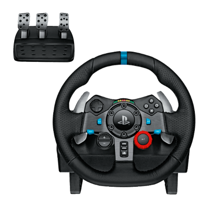 Кермо Дротовий Logitech PlayStation 4 G29 Driving Force Racing Wheel Black Б/У - Retromagaz
