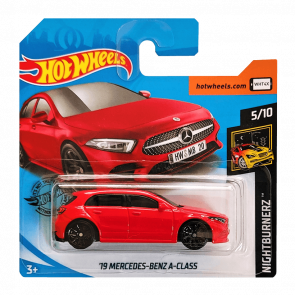 Машинка Базовая Hot Wheels '19 Mercedes-Benz A-Class Nightburnerz 1:64 GHD13 Red