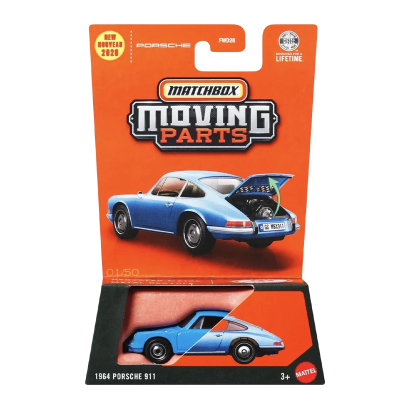 Тематична Машинка Matchbox Porsche 1964 Porsche 911 Moving Parts 1:64 JHV38 Blue - Retromagaz