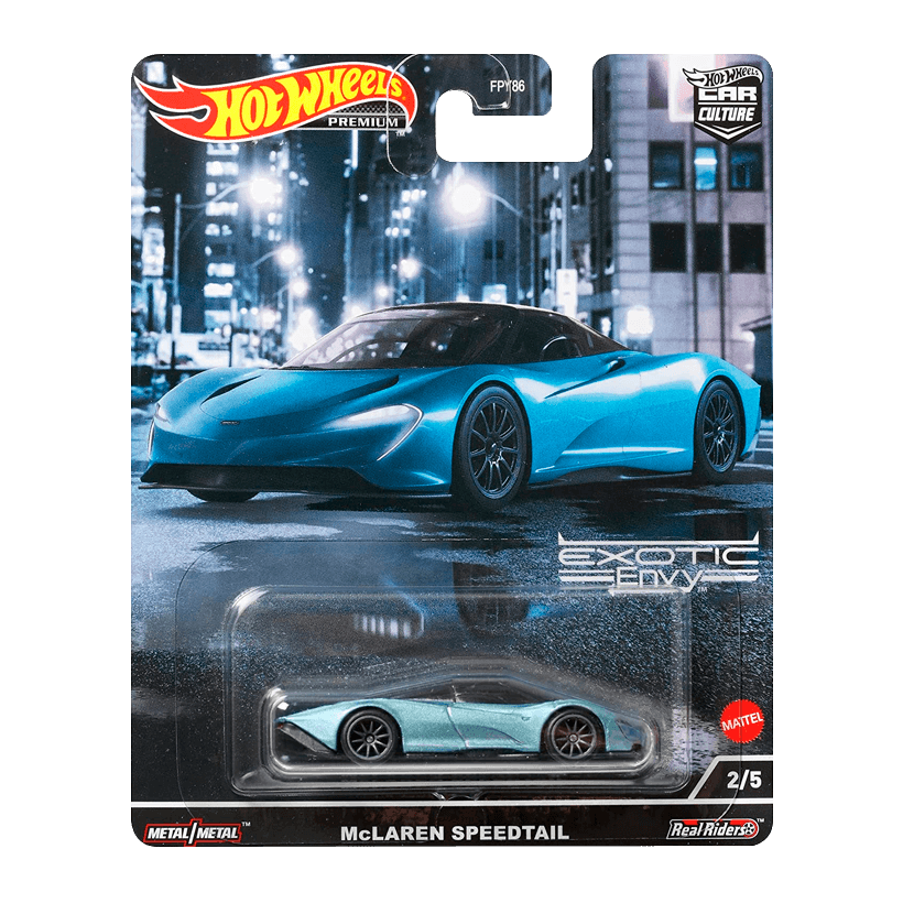 Машинка Premium Hot Wheels McLaren Speedtail Exotic Envy 1:64 HCJ92 Metallic Blue - Retromagaz