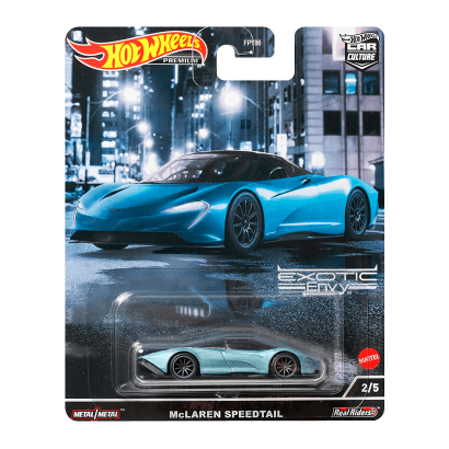 Машинка Premium Hot Wheels McLaren Speedtail Exotic Envy 1:64 HCJ92 Metallic Blue - Retromagaz
