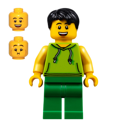 Фигурка Lego People 973pb2735 Lime Sleeveless Hoodie Male City twn351 1 Б/У - Retromagaz